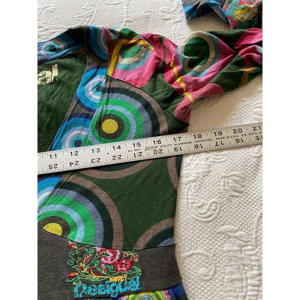 Desigual Women's Maxi Dress Long Sleeve V-Neck Colorful Small Babydoll s1 - Picture 3 of 8